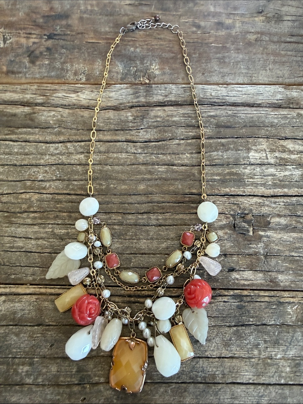 18 “ necklace charms gold tone cute!